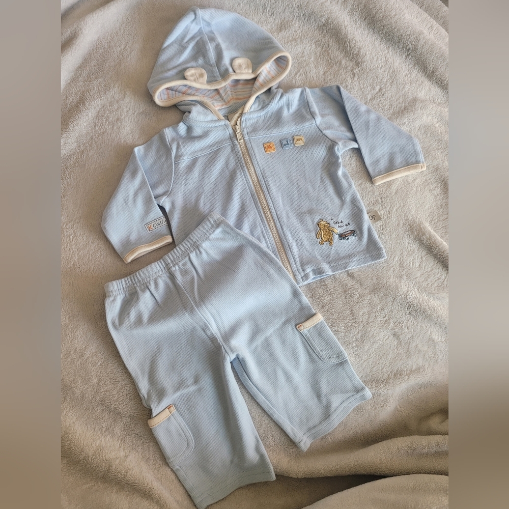 Classic Pooh Disney Light Blue Baby Outfit